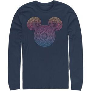 Disney Big & Tall Men's Classic Mickey Mandala Fill Tops LS Navy SZ 3XL:NWOT